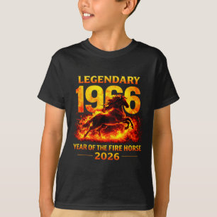 Camiseta 1966 Ano Do Cavalo De Fogo 60º Aniversário Chinês