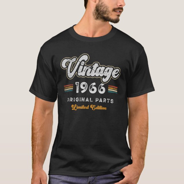 Camiseta 1966 Retro Limited Edition Men Mulheres com 60 Ano (Frente)