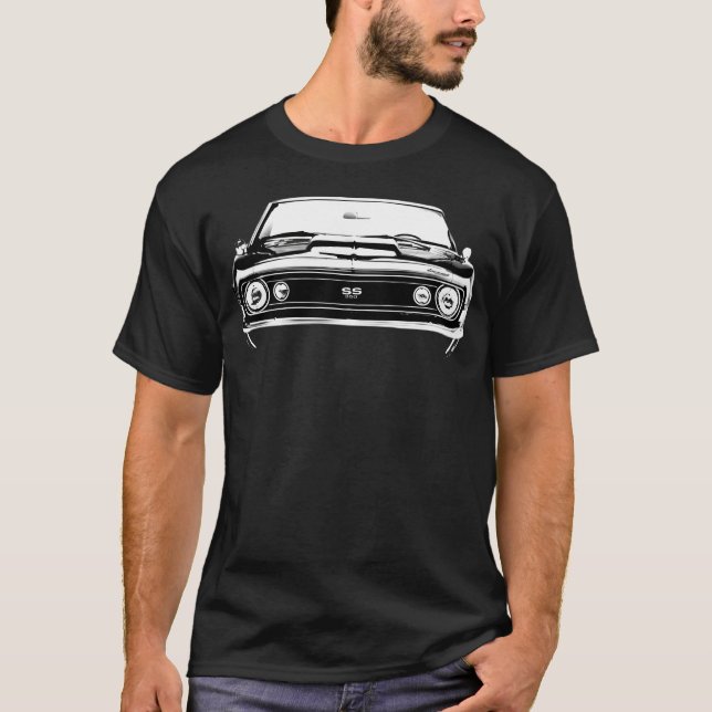 Camiseta 1967 Camaro Ss Front Grill View Silhouette Muscle  (Frente)