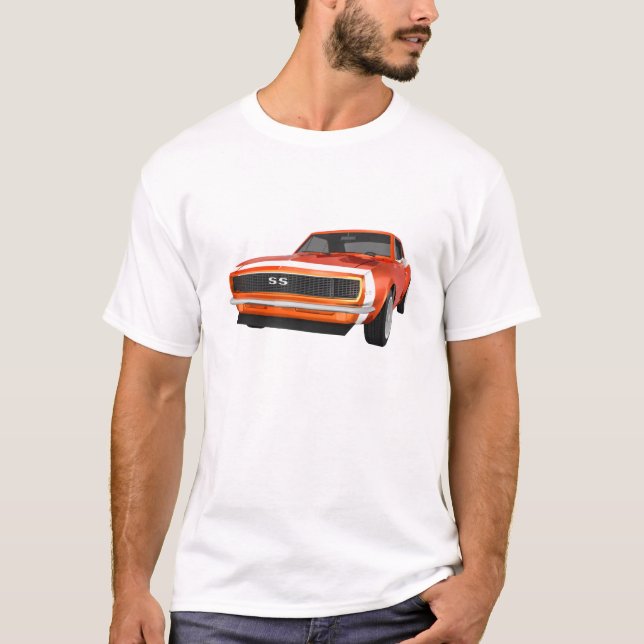 Camiseta 1967 Camaro SS: Término laranja: Modelo 3D: (Frente)