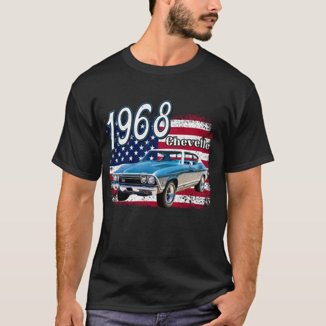 Camiseta 1968,68,Chevelle,SS,396,4th,de,julho,americano (Frente)