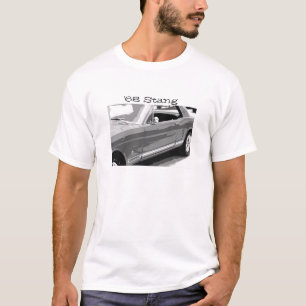Camiseta 1968 picou, mustang velho em preto & branco