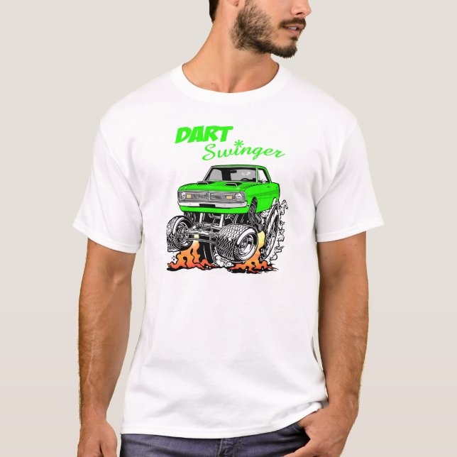 Camiseta 1969 1970 1971 Dart Swinger Cartoon Hot Rod (Frente)