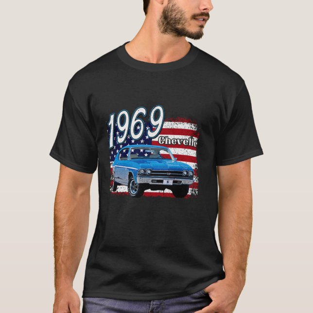 Camiseta 1969,69,Chevelle,SS,396,4th,de,julho,americano (Frente)