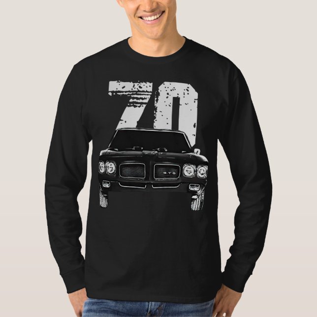 Camiseta 1970 Pontiac GTO Front Grill View with Year Classi (Frente)