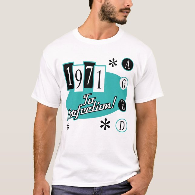 Camiseta 1971 50º Meio século de aniversário Moderno (Frente)