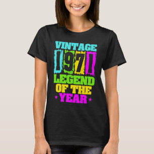 Camiseta 1971 Birthday Vintage 1971 E Nascer Em 1971