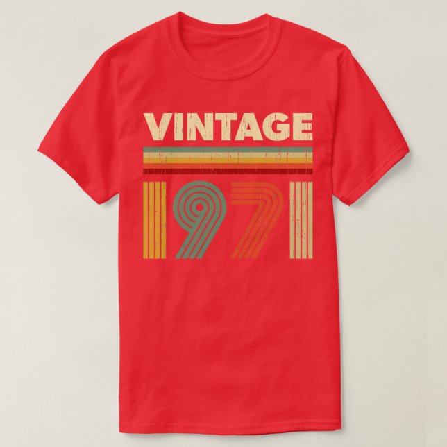 Camiseta 1971 Birthday Vintage Retro 50 anos Design (Frente do Design)