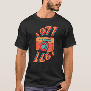 Camiseta 1971 Câmera dos Anos 70 Era Retro Vintage Geração
