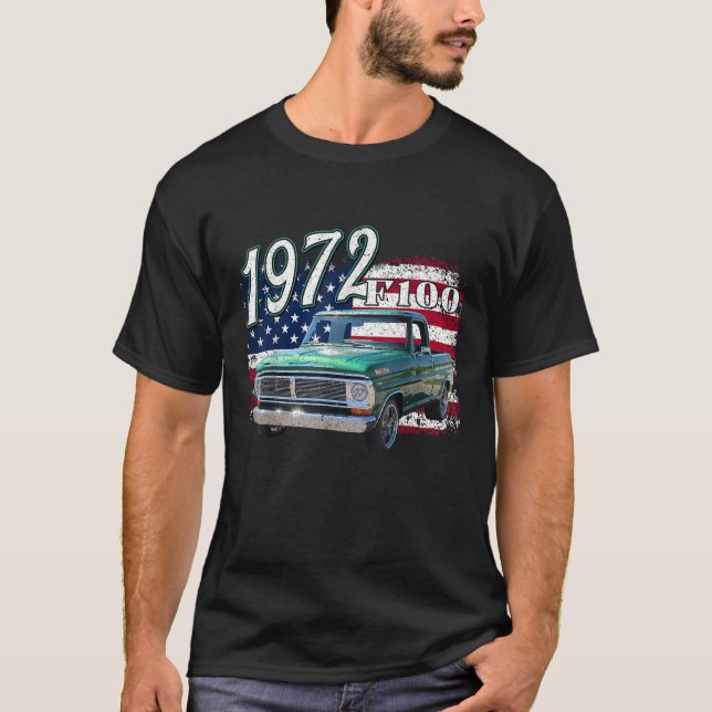 Camiseta 1972 72 F100 Caminhão 4 De Julho Americano (Frente)