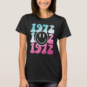 Camiseta 1972 Personalizado 51rua Aniversário Hippie Retro