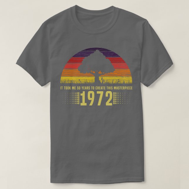 Camiseta 1972 Vintage Retro Sunset Masterisco 50th Birthda (Frente do Design)