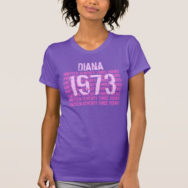 Camiseta 1973 ou aniversário de 40 anos de qualquer ano, ro (Frente)