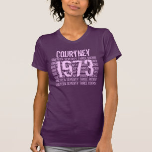 Camiseta 1973 ou qualquer ano 50º aniversário Dona Roxo