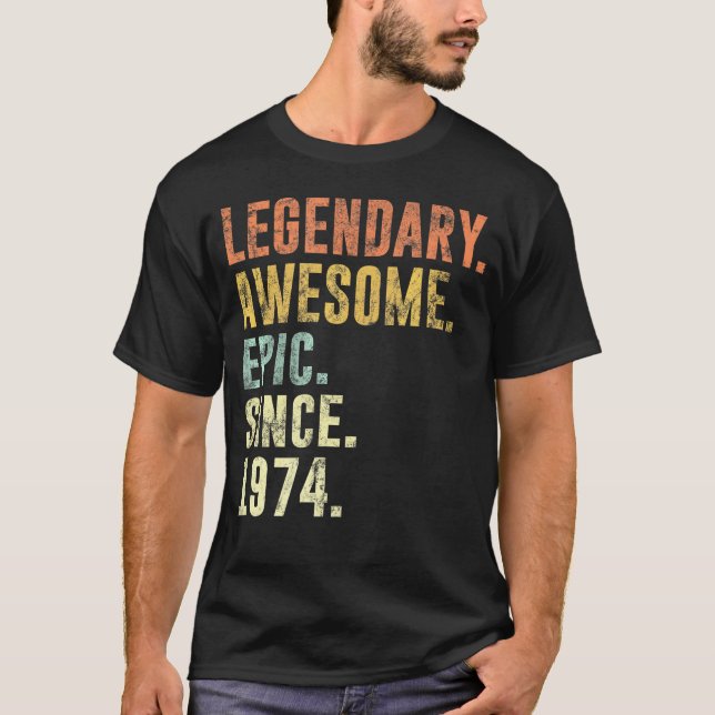 Camiseta 1974 Engraçado 48ª Ideia De Aniversário Para 48 An (Frente)