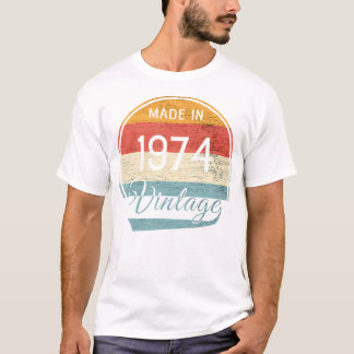 Camiseta 1974 Vintage Aniversário