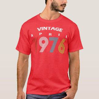 Camiseta 1976 April Vintage Birthday Gif