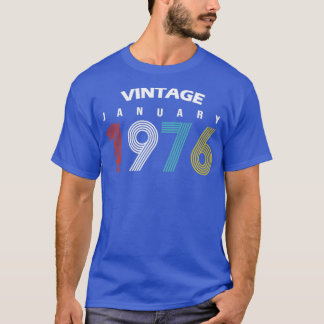 Camiseta 1976 Janeiro Vintage Birthday Gif