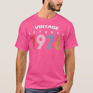 Camiseta 1976 Outubro Vintage Birthday Gif