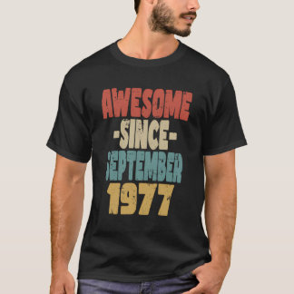 Camiseta 1977 Birthday Vintage Retro Incrível Desde setembr