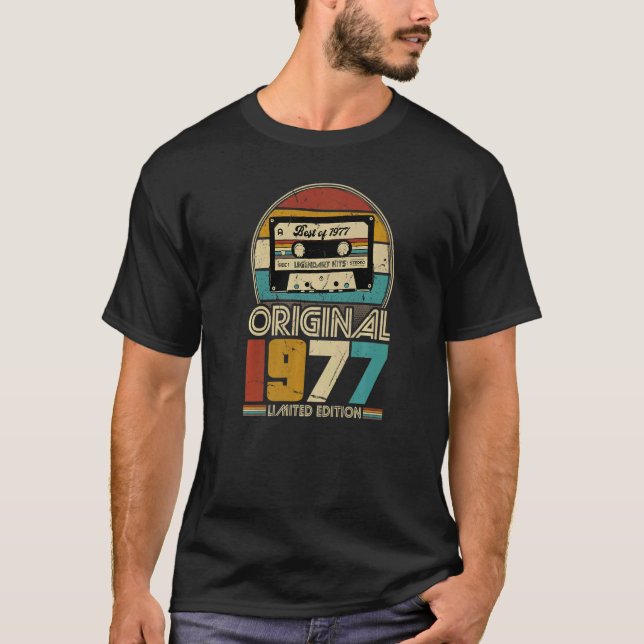 Camiseta 1977 Vintage Birthday Retro Men Mulher (Frente)