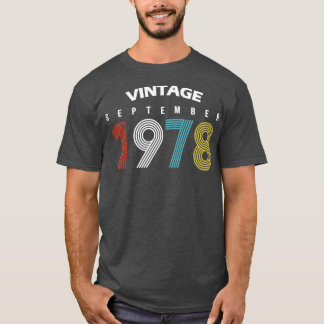 Camiseta 1978 September Vintage Birthday Gif