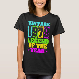 Camiseta 1979 Birthday Vintage 1979 E Nascer Em 1979