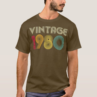 Camiseta 1980 41ruas Aniversário Gift Vintage Homens Retro 