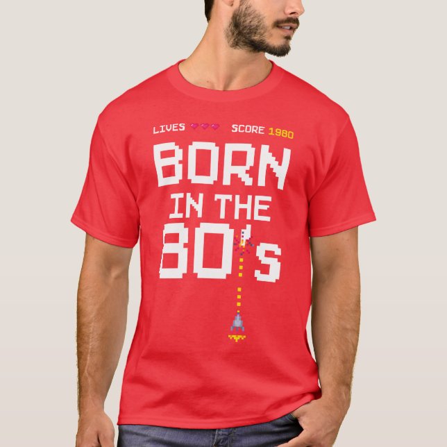 Camiseta 1980 Birtday Retro Gamer Piel Born in the 80s frie (Frente)