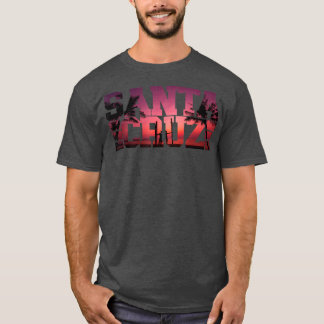 Camiseta 1980 em Papais noeis Cruz da Califórnia surfando