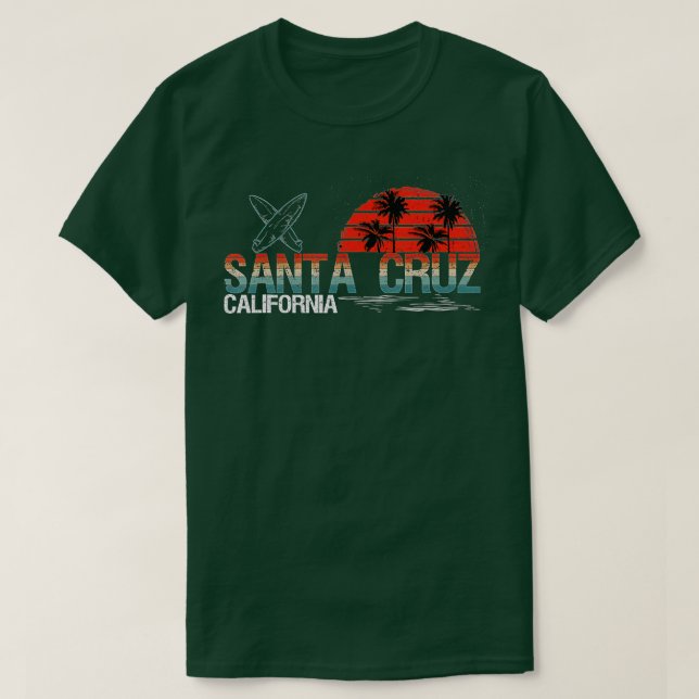 Camiseta 1980 em Papais noeis Cruz da Cidade da Califórnia (Frente do Design)