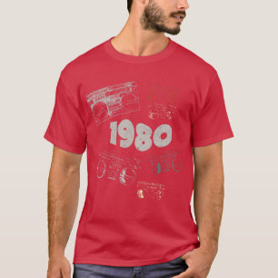 Camiseta 1980 sobre a rádio "retro music grunge"