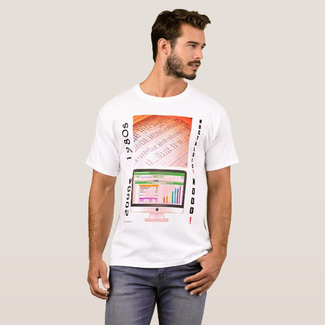 Camiseta "1980 vs 2000s Contabilidade" (Frente Completa)