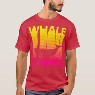 Camiseta 1980s Retro Style Whale Animal Silhouette