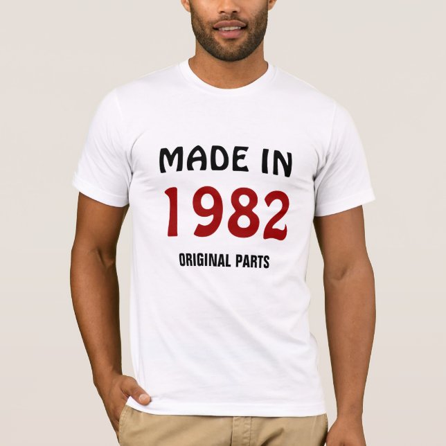 Camiseta 1982. Feito em 1982, em peças originais (Frente)