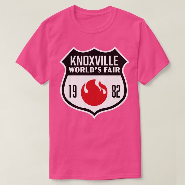 Camiseta 1982 Knoxville World Fair Retro Shield BlackRed (Frente do Design)