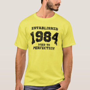Camiseta 1984 estabelecidos envelhecidos à perfeição