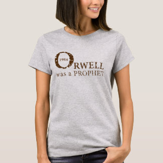 Camiseta 1984 Orwell era um PROPHET para Mulheres, Cinza