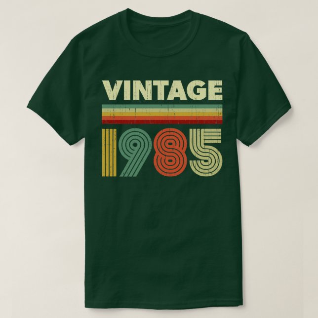 Camiseta 1985 Birthday Vintage Retro 36 anos Design (Frente do Design)