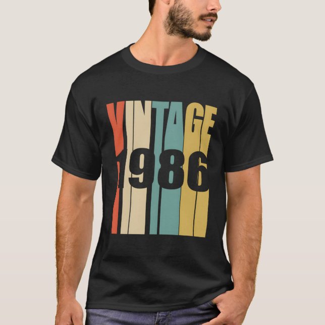 Camiseta 1986 37 Anos Idade Dia 1986 37ª (Frente)