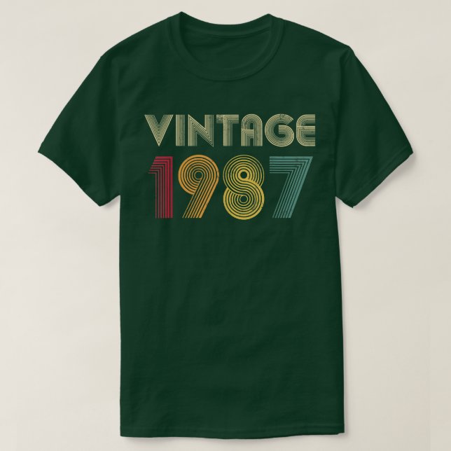 Camiseta 1987 35º aniversário 35 anos Gag Funny Gift Vin (Frente do Design)