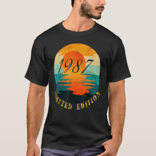 Camiseta 1987 35 anos de idade Retro Sunset 1987 35º aniver