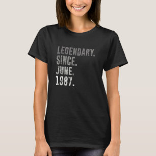 Camiseta 1987 35 Legendário Desde junho de 1987 35. º Anive