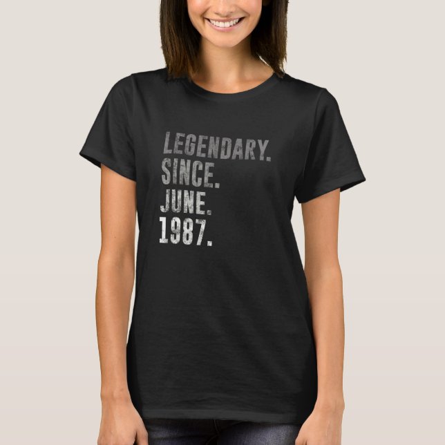 Camiseta 1987 35 Legendário Desde junho de 1987 35. º Anive (Frente)