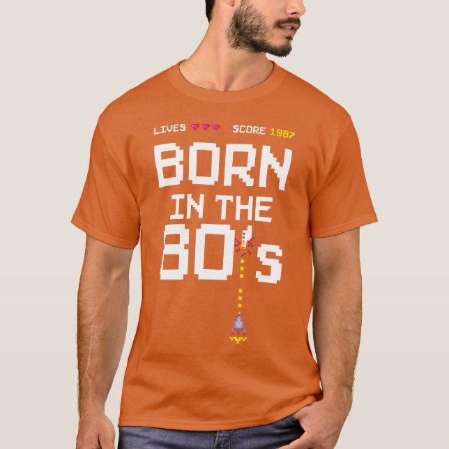 Camiseta 1987 Birtday Retro Gamer Piel Born in the 80s retr (Frente)