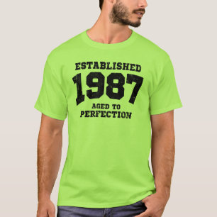 Camiseta 1987 estabelecidos envelhecidos à perfeição