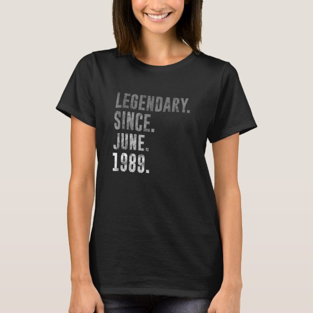Camiseta 1989 33 Legendário Desde Junho De 1989 33. º Anive (Frente)