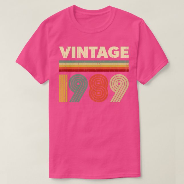 Camiseta 1989 Birthday Vintage Retro 32 anos Design (Frente do Design)