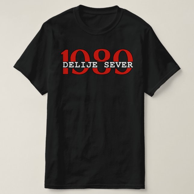 Camiseta 1989 Delije Sever Vermelho Branco  (Frente do Design)