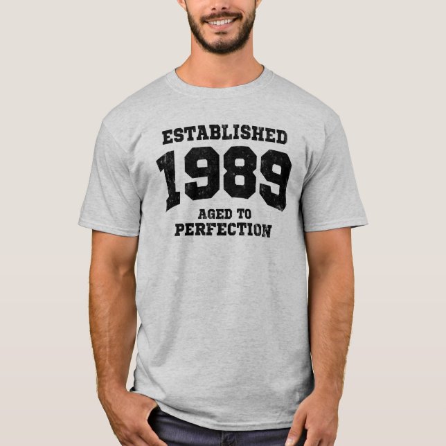 Camiseta 1989 estabelecidos envelhecidos à perfeição (Frente)